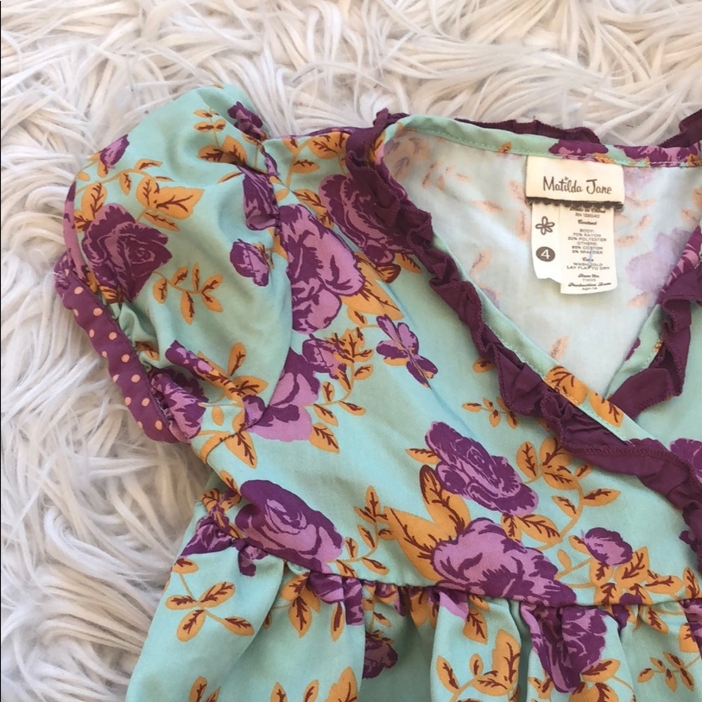 • Matilda Jane • Floral Girls Top Purple 4 - Picture 2 of 4